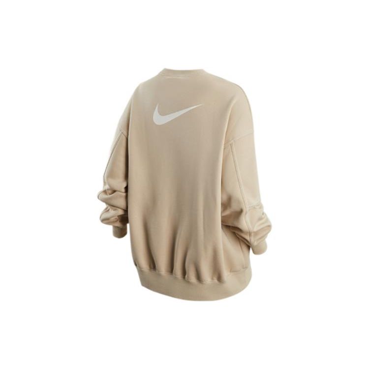 Nike Logo Printed Fleece Crewneck Long Sleeve Sweatshirt Women Sweatshirt Off-White DV7088-206