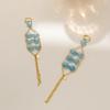 Stylish Blue Geometric Natural Stone Earrings For Fall Ladies 2023