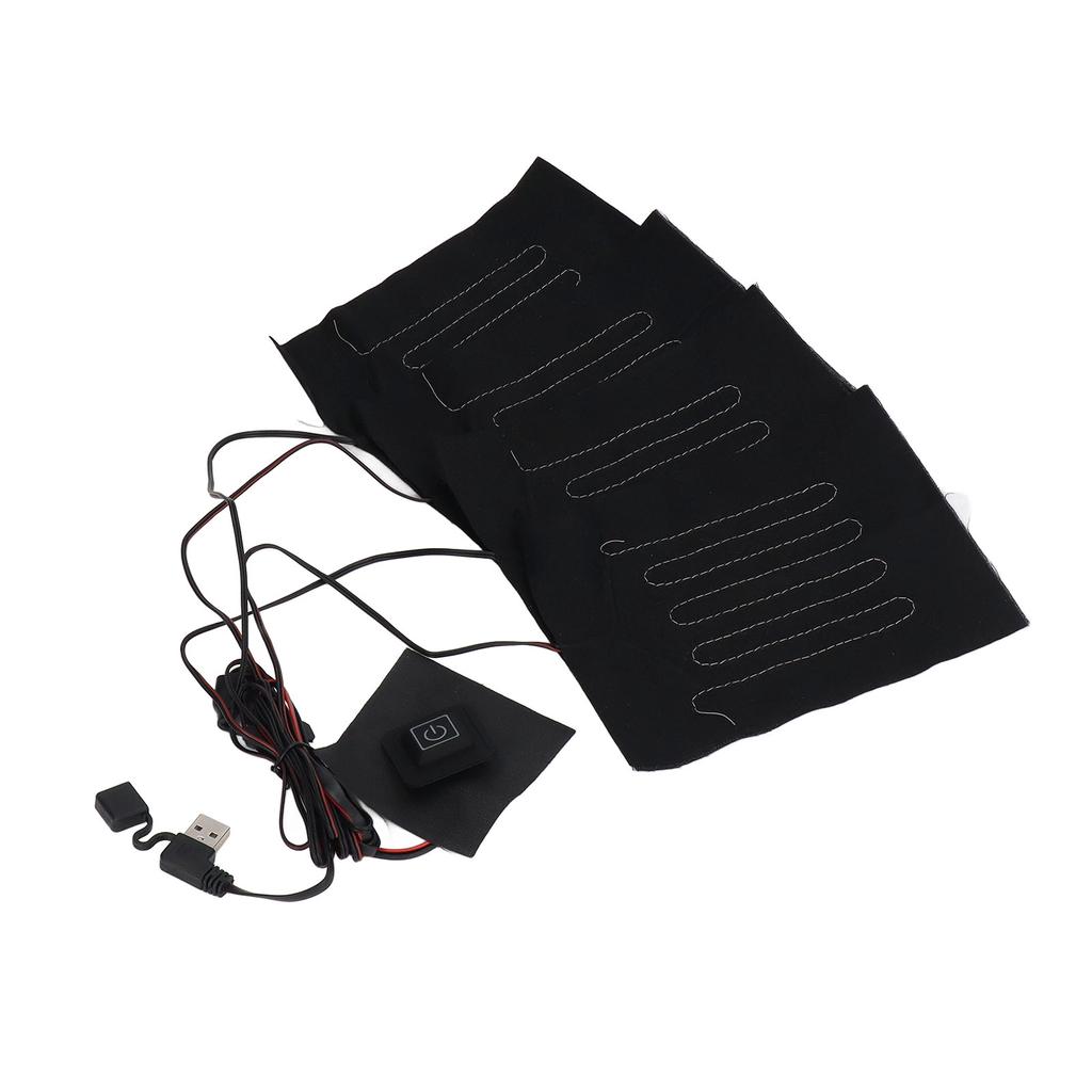 Нагревательная ткань, водостойкий 3-ступенчатый композитное волокно с четырьмя частями, электрогрелка для одежды с питанием от USB, на зиму