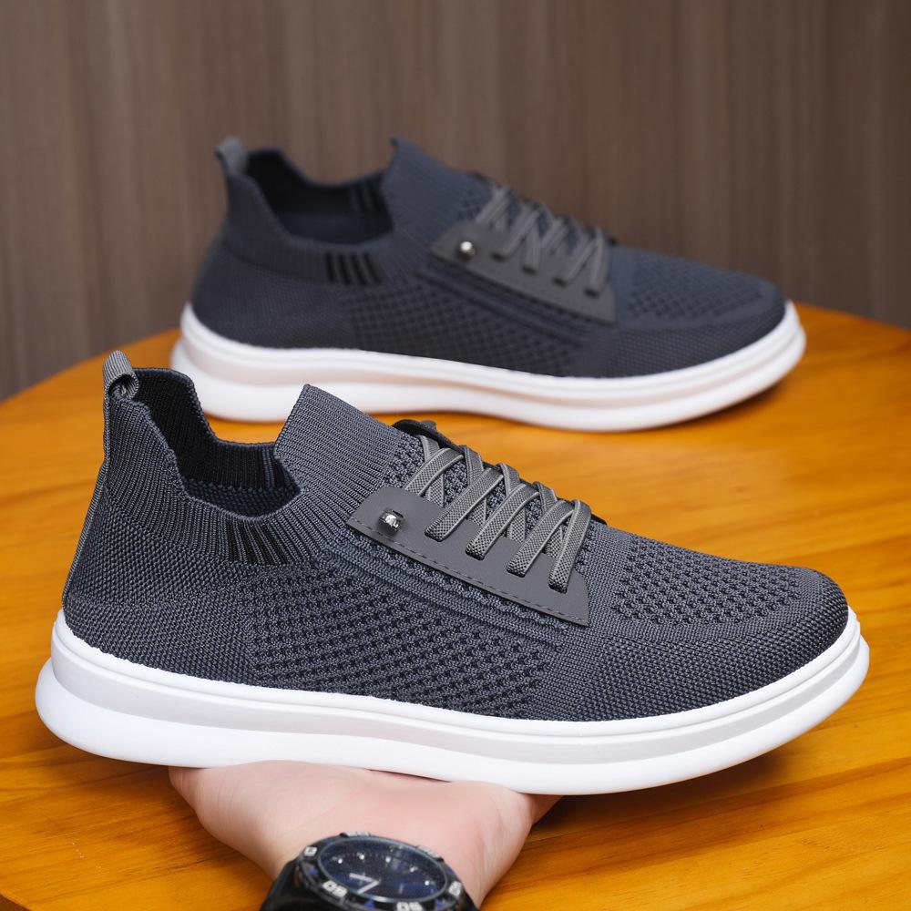 Men's Shoes Summer Breathable Fly-woven Mesh Shoes Soft Sole One Pedal Thin Casual Shoes Men's Trendy Shoes