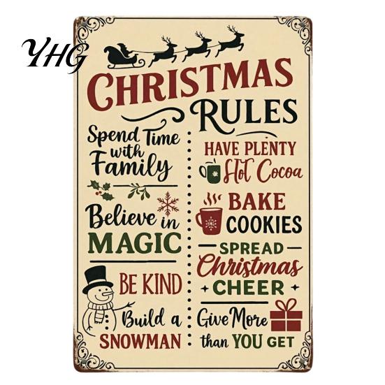 Decorative Board for Living Room Christmas Wood Sign, Vintage Santa's Sleigh Parking Only Wall 2D Sign Rustic Farmhouse Wooden Hanging Plaque