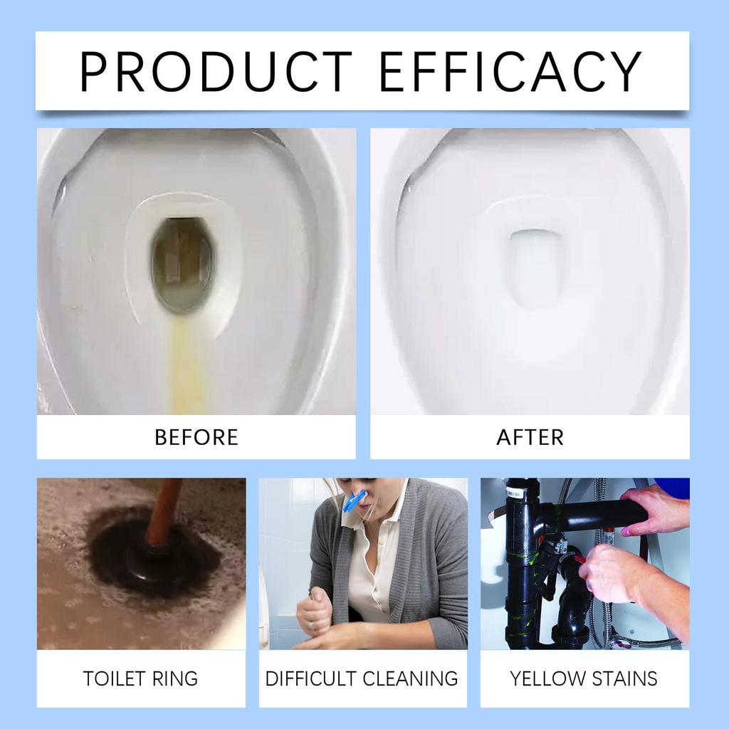 Бытовое сильное обеззараживающее средство для туалета, стойкие пятна, пена, чистящий порошок
