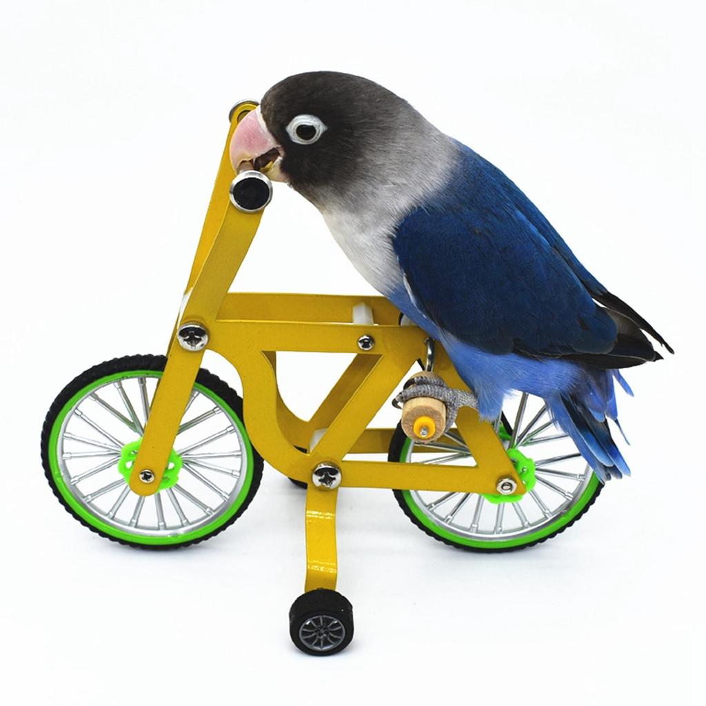Parrot Intelligence Training Prop Durable Metal Bike Trick Toy for Birds Parakeet Cage Accessories