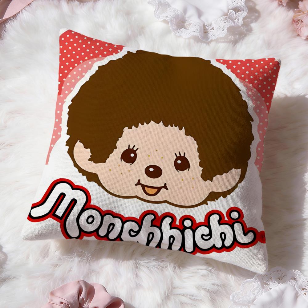 Мультяшная наволочка Monchhichi Премиум-комфорт Двусторонняя наволочка - Дизайн «Два в одном» для любой комнаты и салона автомобиля