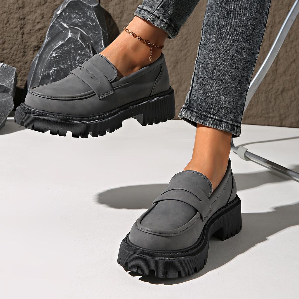Женские однотонные туфли-лоферы Rimocy на платформе, удобные, без застежек, для ходьбы, женские, больших размеров, модные, в стиле преппи