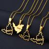 Anniyo Sint Maarten / Saint-Martin Island Pendant Necklaces Women Girls Saint Martin Gold Color Silver Color SXM Jewelry #268521