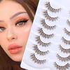 Clear Stem Brown False Lashes 7 Pairs Cat Eye Faux Mink Lashes Makeup Supplies