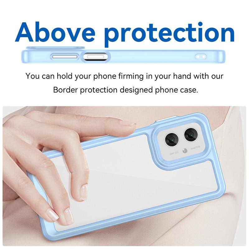 Для чехла Motorola Moto G55 Чехол Motorola Moto G55 TPU Бортик Акриловая Задняя Панель Бампер Защитные Чехлы для Телефона Moto G55 5G Funda