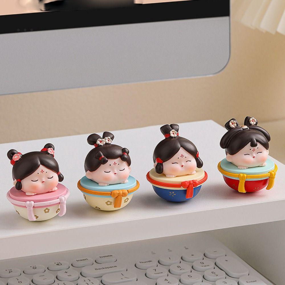 Модель куклы из смолы в старинном стиле в китайском стиле, мультяшная девочка, неваляшка, игрушка для детей, девочек и мальчиков