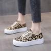Stylish Leopard Print Sneakers Women Spring Chunky Canvas Shoes Teen Woman Vulcanized Sneaker Tennis Platform Shoes Plimsolls