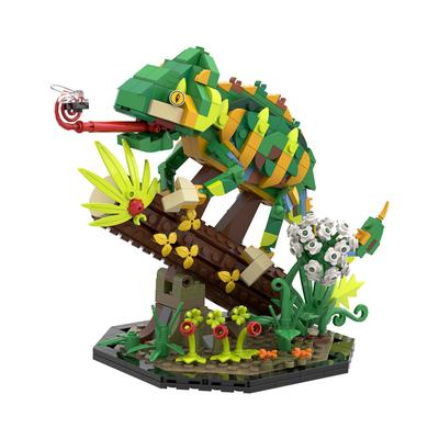 Нетоксичные кубики Gobricks Moc Хамелеон Рептилия Домашнее животное Ящерица Насекомое Строительные блоки Игрушки Подарок