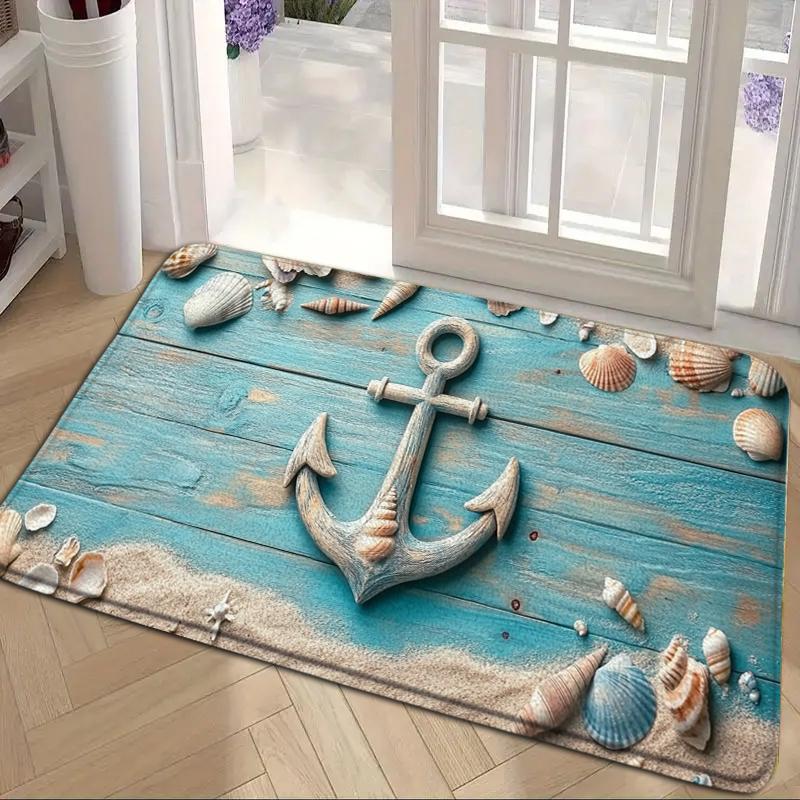 Navigation Anchor Pattern Floor Mat Suitable for Foyer Living Room Bedroom Kitchen Home Decoration Carpet Entrance Door Mat