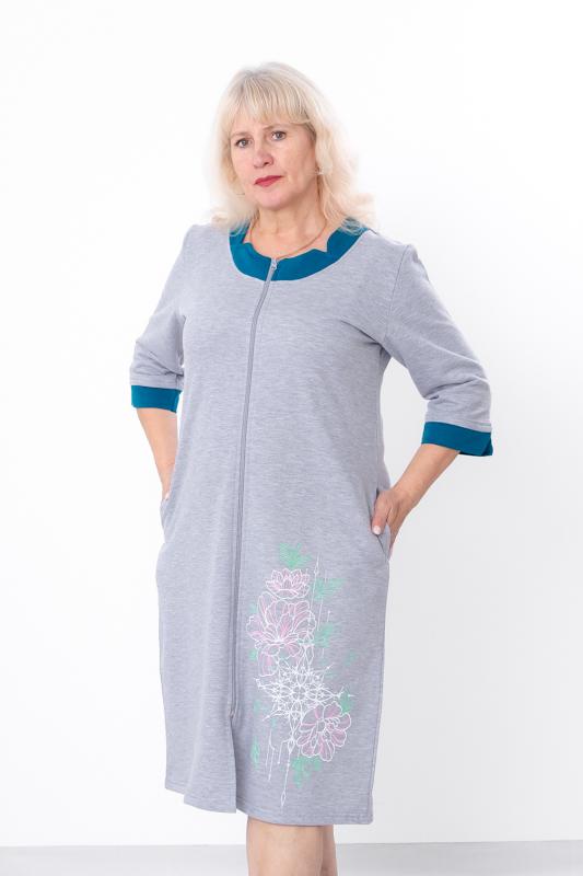 Women’s Zip-Up Robe – Soft Brushed Fabric with Printed Design, Demi-season, 8004-023-33-1 HC