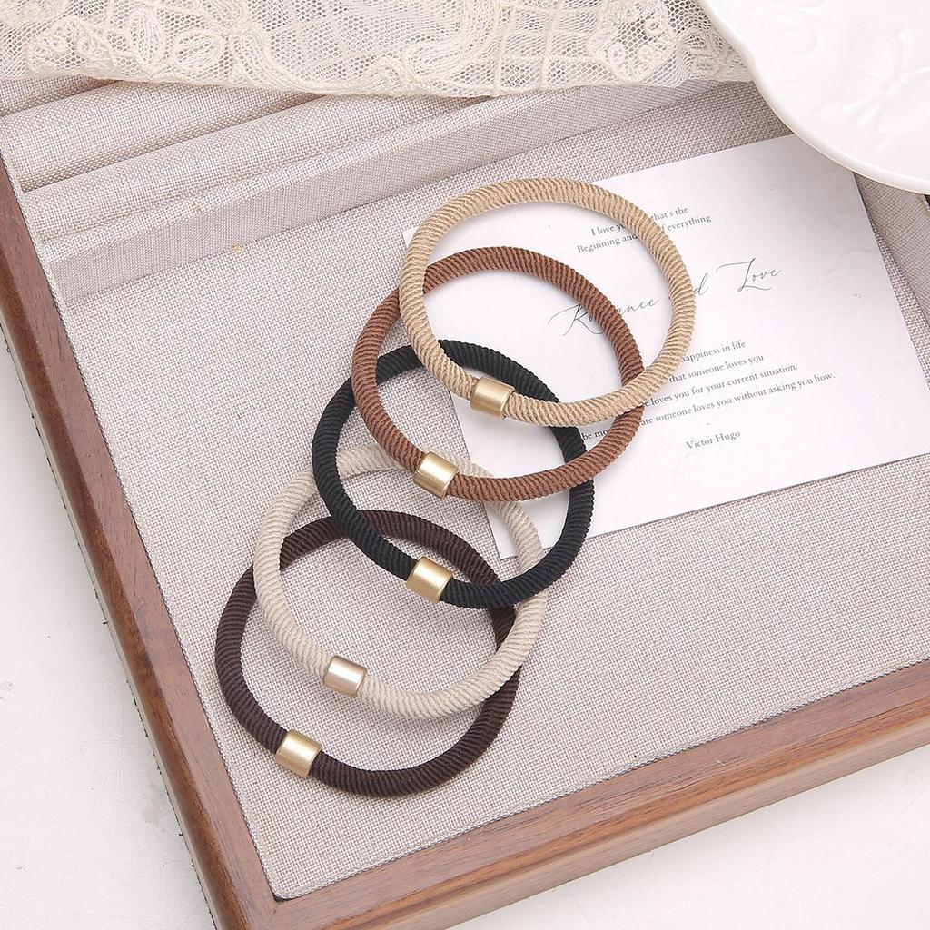 5Pcs High Elasticity Maillard Headband Hair Ring Head Rope Headwear For Girl Sweet Rubber Band Hair Accessories