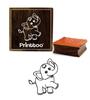Printtoo Square Wooden Rubber Stamp Elephant Pattern Craft Textile Brown Stamps-2 X 2