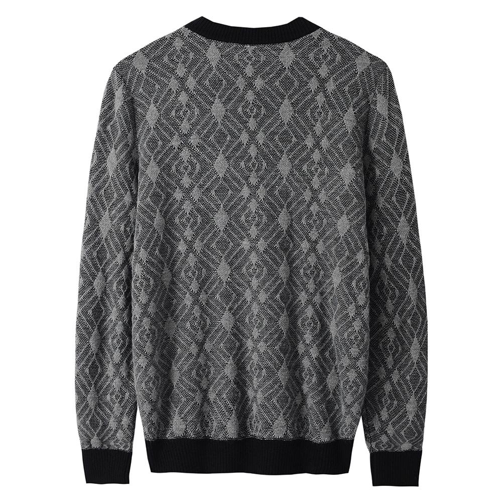 Мужской винтажный свитер с круглым вырезом и пуловером с длинными рукавами