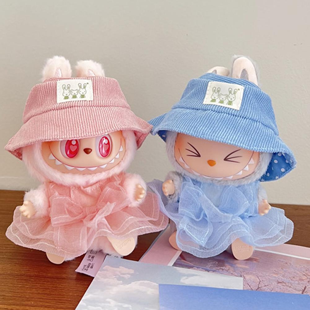 For 17cm Labubu Doll Clothes Fashion Clothes Gauzy Skirt Doll Clothes Hat Dolls Accessories Cute Decoration Little Cloths