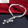Корейская мода красивая 925 пробы стерлингового серебра кисточка подвеска сердце змея цепочка браслет для женщины свадебный подарок ювелирные изделия