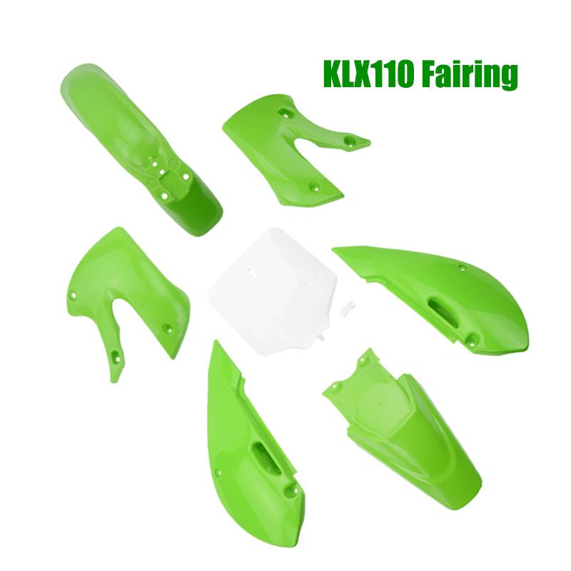 KLX110 motorcycle parts dirt bike plastic Fairing Fender Kit and number plate For KLX 110 KX65 DRZ110 RM65