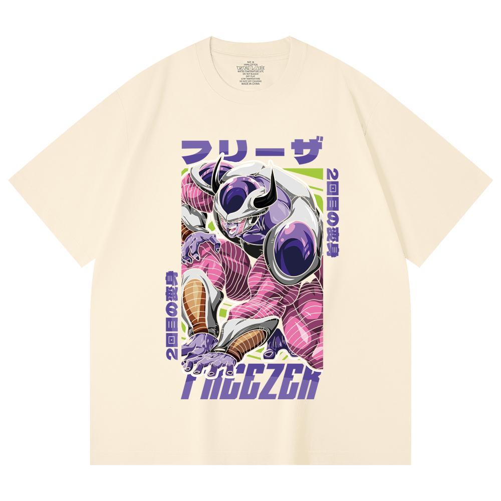 230 г/м² 100% хлопок Dragon Ball V72 Принт Короля Холода Унисекс Тяжелая Хлопковая Футболка