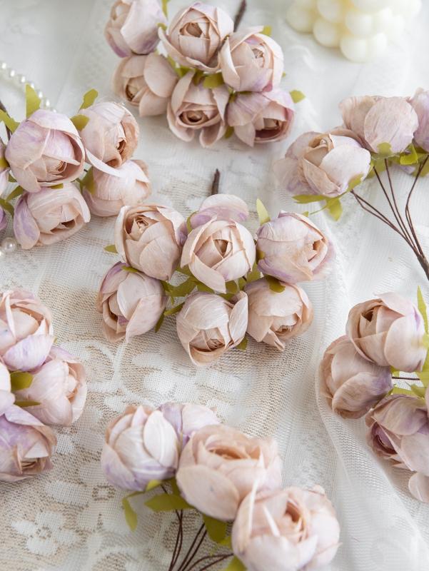 Artificial Flowers Silk Mini Bouquet High Quality Outdoor Garden Wedding Wreath Home Room Table Decora Scrapbook Bridal Diy Gift
