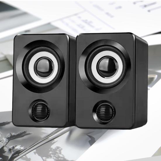 1 пара компьютерных динамиков с питанием от USB, разъем 3,5 мм, стереозвук, глубокие басы, портативный мини-проводной ноутбук, настольный ПК, звуковая коробка, сабвуфер