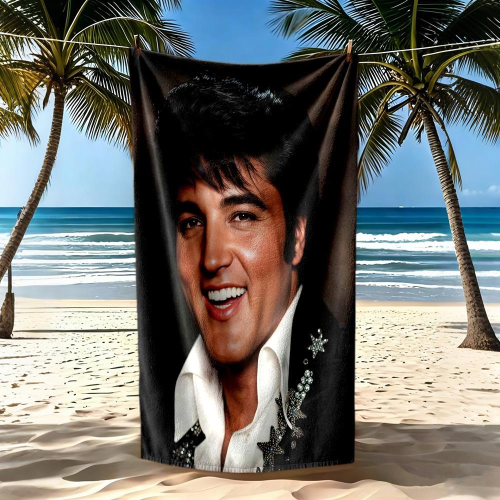 Elvis Beach Towel High Absorbency Quickdry Comfortable Lightweight Suitable For Sports Travel Swimming Yoga Bathroom Beach And Pool