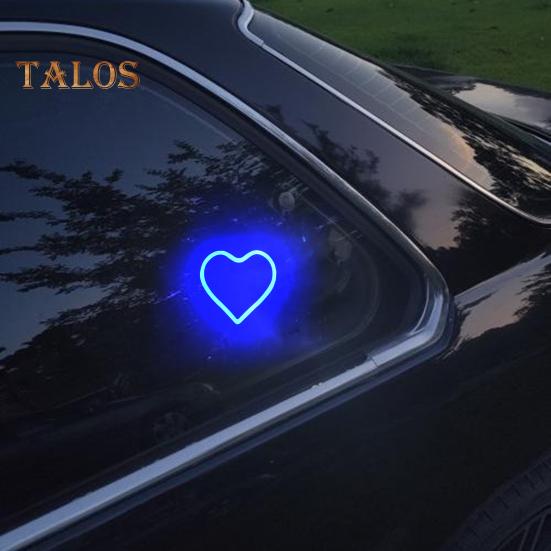 Светодиодный неоновый светильник в форме сердца, режимы стробоскопической вспышки, суперяркий, простая установка, светодиодный дисплей, вывеска, автомобильное освещение, аксессуары