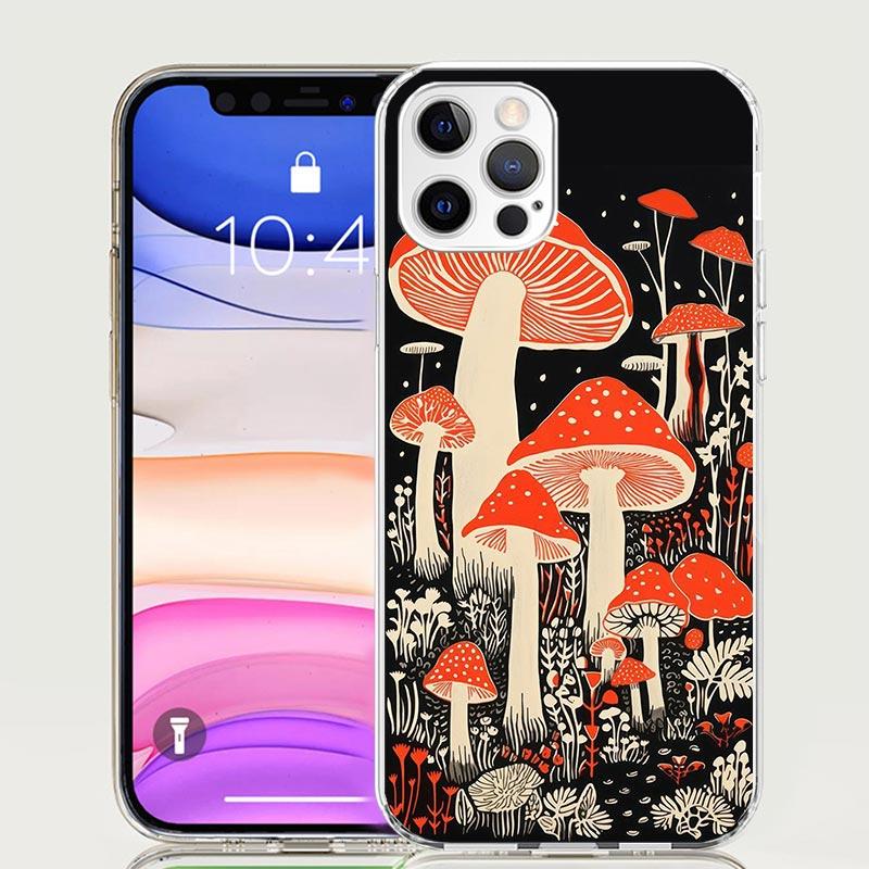 Красочный чехол для телефона с грибами для Apple iPhone 17 Air 16 15 Plus 14 + 13 Mini 12 11 Pro Max 7 8 SE 16Max Мягкий чехол Coque 1