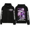 Anime K-Pop Demon Hunters Zipper Hoodie Harajuku Pullover Tops Streetwear Sweatshirt