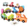 Children'S Educational Wooden Digital Small Train Early Education Enlightenment Dinosaur Assembly Drag Building Block Toy Car