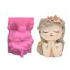 Prayer Girl Flower  Silicone Mold Concrete Candlestick Resin Mould  Succulent Planter Molds Craft Home Decorations
