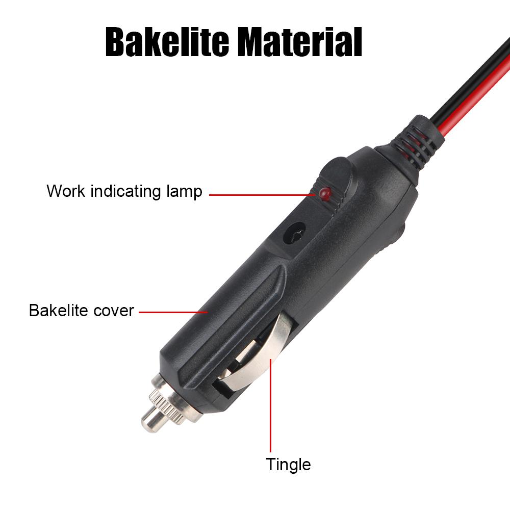 Car Splitter With 15A Fuse Car Cigarette Lighter Extension Cord Socket Plug Auto Accessories 12V 24V Charger Cable 3.7M