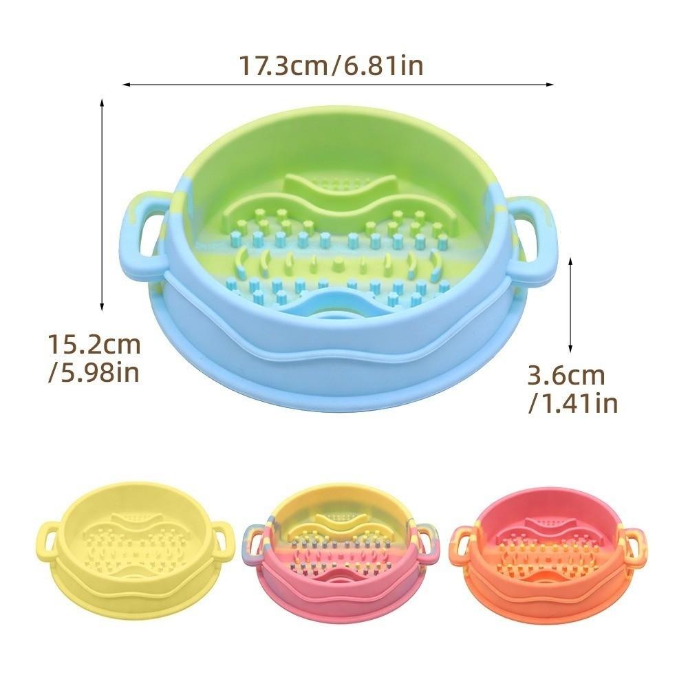 Silicone Dog Slow Feeder Bowl Non-Slip Anti-Flip Dog Treat Bowl Anti-choking with Suction Cup Pet Food Dish Pet Enrichment