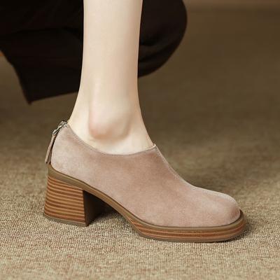 Новый стиль, модные женские туфли на толстой подошве на весну и осень, роскошные женские туфли на платформе, квадратные каблуки