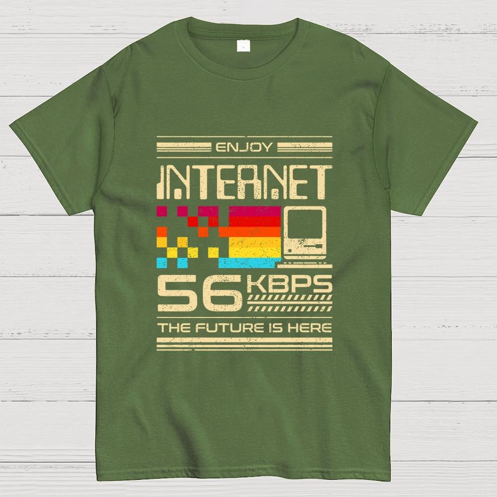 Enjoy Internet 56 Kbps Cotton Casual Cool Loose T-Shirt