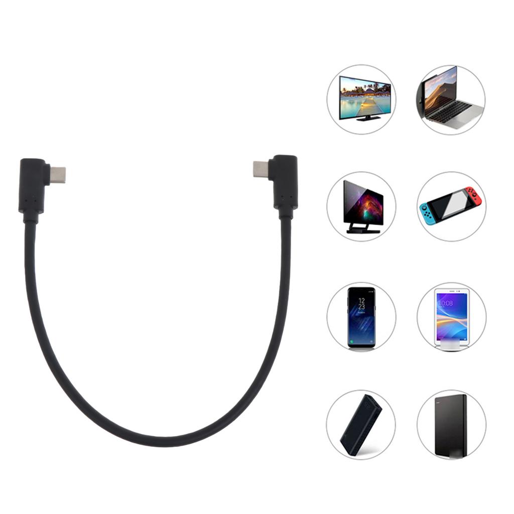 Кабель USB C - USB C, зарядный кабель 60 Вт 10 Гбит/с, быстрая зарядка, двойной угол 90°, кабель Type C - Type C, кабель для передачи данных
