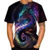 Dragon Floral 3D Print T-Shirts Men Fashion O-Neck Short Sleeve T Shirt Oversized Harajuku Y2k Tops Tees Men Clothing