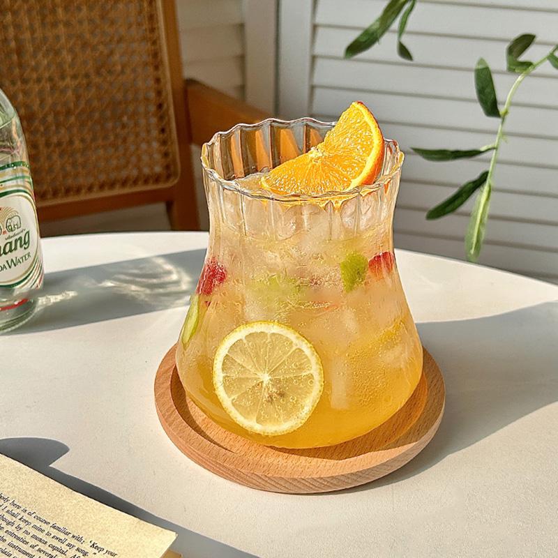 Transparent Glass Cup Retro Coffee Drinkware Juice Milk Transparent Coffee Mug Iced Water Mug Cocktail Beer Glasses Home Decor