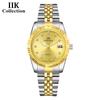 IIK Новые модные деловые женские часы для пар, простые водонепроницаемые кварцевые часы из нержавеющей стали GB967L