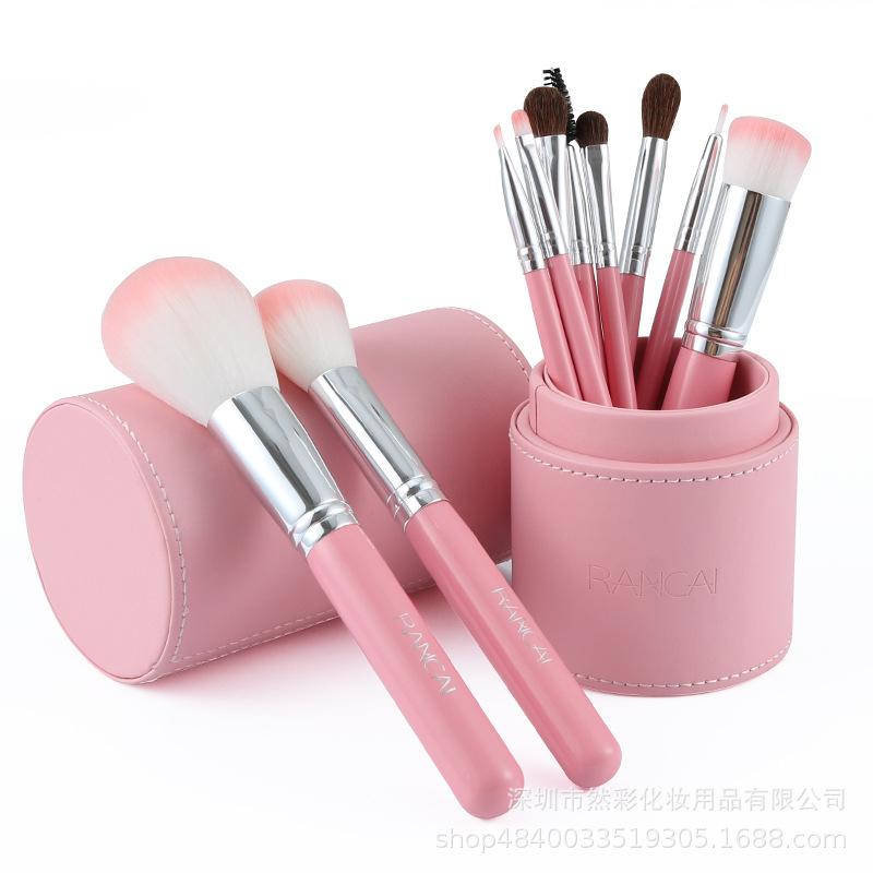New RANCAI 10 makeup brushes set Cylinder set Brush full set Beauty tools Beginner pony hair