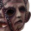 Interactive Scary Halloween Gear 3 Face Horror Mask Latex Triple Head Cosplay Prop for Elastic Mask Haunted House Breathable Stitched Full