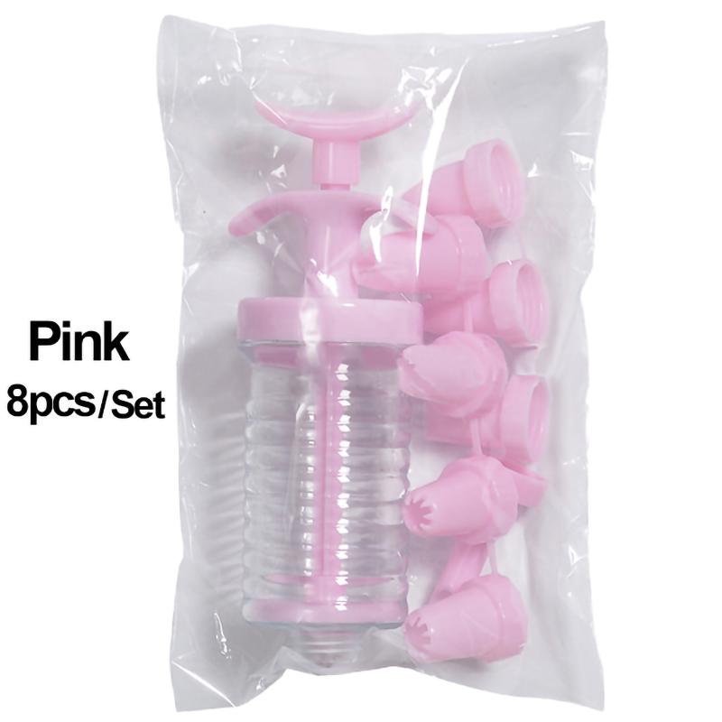 Пистолет для украшения кондитерских изделий, инструменты для выпечки торта, пистолет для украшения, 8 упаковок, крем для украшения, пистолет для украшения кондитерских изделий, пистолет для печенья, доильный рот
