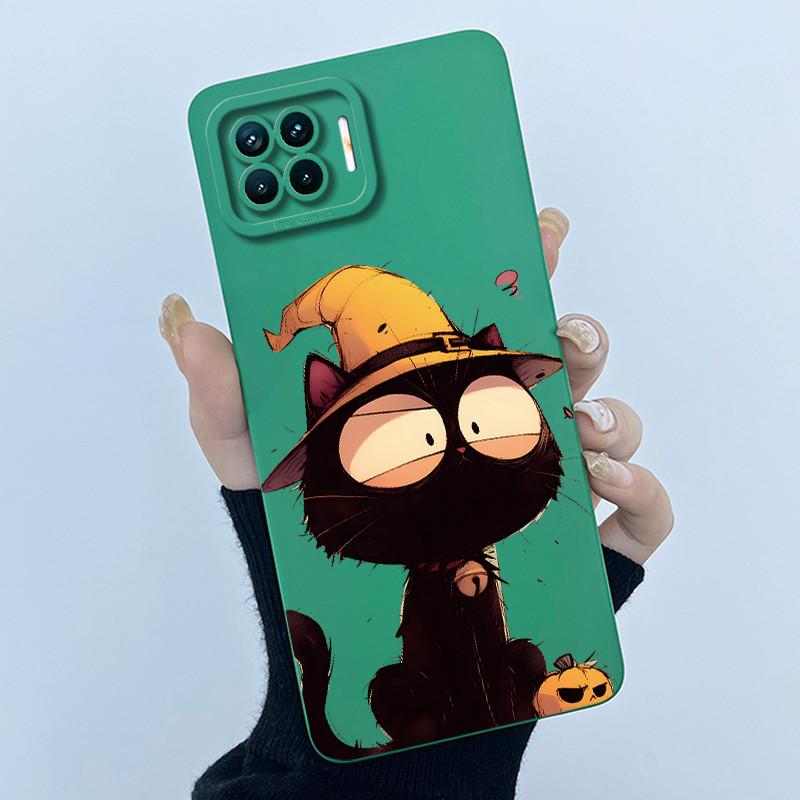 Чехол для OPPO Reno 4 Lite Чехол для OPPO F17 Pro Милый Мультяшный Кот Жидкий Силикон Мягкая Задняя Крышка Для OPPO Reno4 Lite A93 A73 Чехол для Телефона