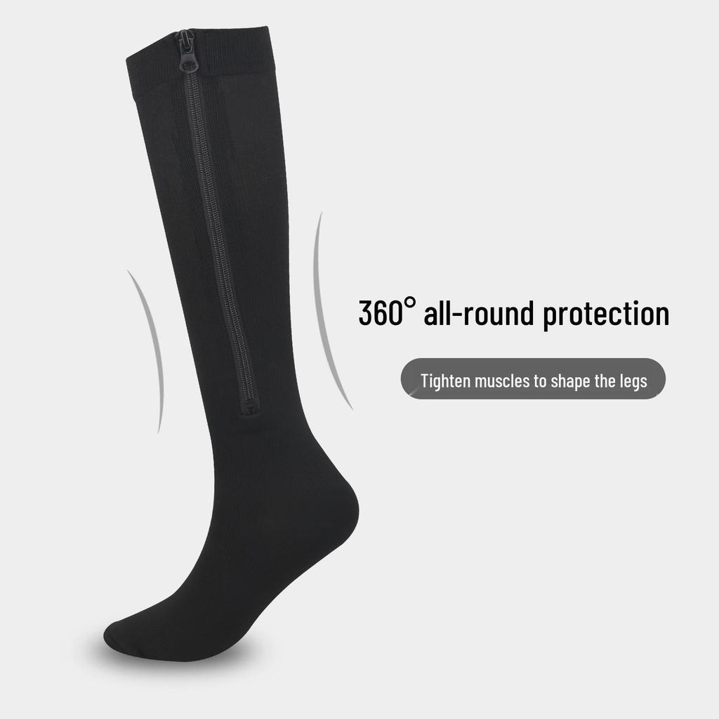 New Toe-Covering Compression Zipper Socks: Long, Elastic Cycling Socks for Outdoor Sports