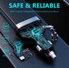 Быстрое автомобильное зарядное устройство USB C, 3-быстрое автомобильное зарядное устройство Super Quic мощностью 55 Вт PD& QC3.0 со сверхбыстрым спиральным кабелем типа C мощностью 50 Вт