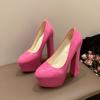 Basic Women Shoes Chunky Heel Pumps Square Heel Round Toe Wedding Shoes Party Dancing Ladies Dress Shoes Platform 2024