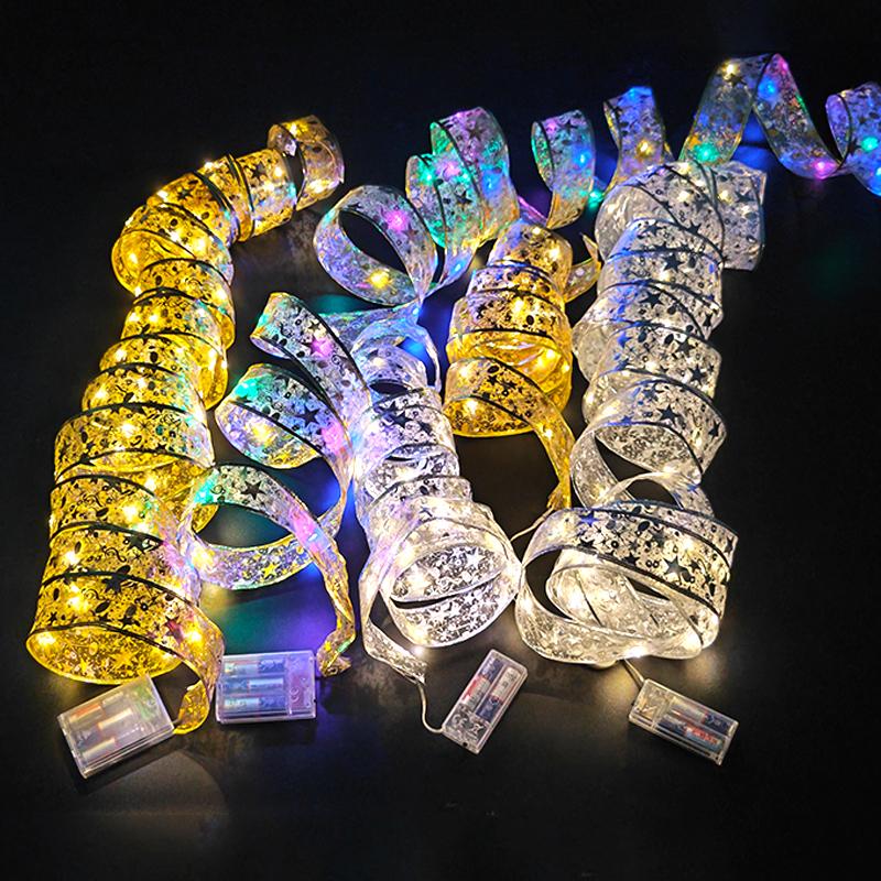 5-метровые гирлянды для рождественской елки, рождественские украшения, гирлянды с 8 режимами освещения, работающие от батареек, гирлянды для украшения рождественской елки