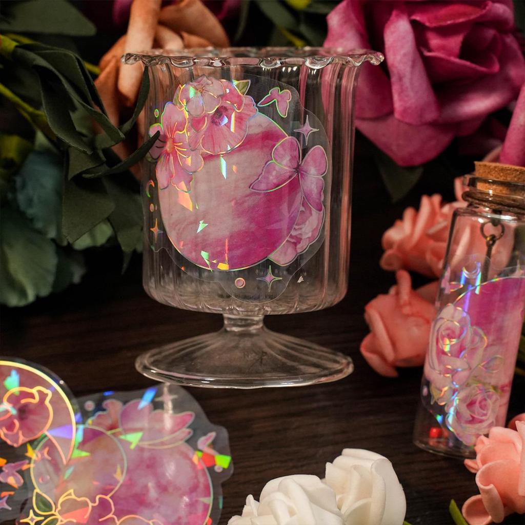 20 шт., лазерная звезда, луна, цветок, серия стикеров, сделай сам, искусство, скрапбукинг, креативный материал, этикетка, дневник, телефон, декоративные наклейки для журналов