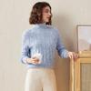 Women's Autumn/Winter Contrast Pure Cashmere Loose Knit Sweater
